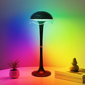 DEXULESA Rechargeable Table Lamp, LED Cordless Table Lamp (black or white) - $9.99