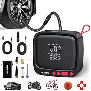 [AC] $17.54* | Nexpow 180PSI 15000mAh Cordless Air Compressor w/ Digital Tire Pressure Gauge at Amazon