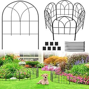 [AC] $19.99* | 2 × 6-pk 12.55" x 16.53" Youpehom No-Dig Metal Garden Fence Panels (Black) ($9.99 each) at Amazon
