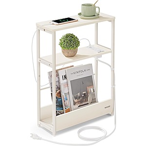 VASAGLE 3-Tier Side Table w/ Charging Station (Various Colors) $20 & More + Free Shipping