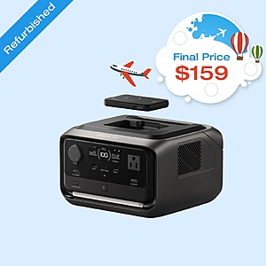 Refurbished: EcoFlow River 3 Plus 286Wh Wireless Boost Combo & 5000mAh RAPID Power Bank $159