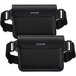 2-Pack 8.7"x6.3" Lamicall Waterproof Fanny Pack Dry Bags (Black or White) $7 + Free Shipping w/ Prime or orders $35+
