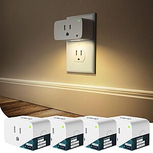 4-Count Linkind Matter Smart Plugs w/ Adjustable Dusk-to-Dawn Night Lights (15A) $18.99 ($4.75 each) + Free Shipping w/ Prime or on $35+