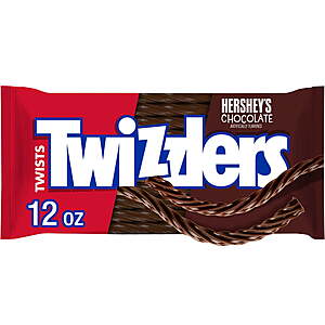 $3.48 Free Pick Up WALMART Twizzlers Twists HERSHEY's Chocolate Flavored Licorice Style Chewy Candy, Bag 12 oz