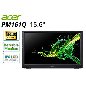 Refurbished Excellent: Acer PM161Q 15.6" 1920x1080 60Hz 250Nit 7ms 15.6 Portable Monitor $31.99