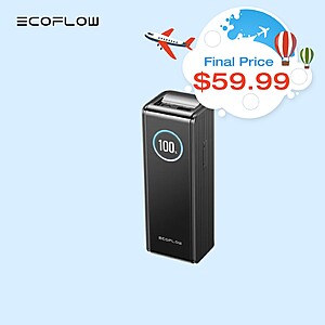 EcoFlow 170W Rapid Power Bank 25000mAh with Dual 140W USB-C Ports Compatible $60 + Free S&H