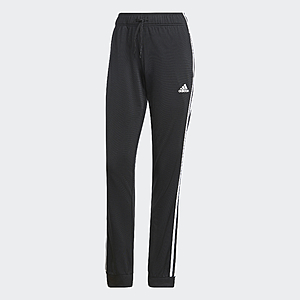 adidas women Essentials Warm-Up Slim Tapered 3-Stripes Track Pants (Black) $11