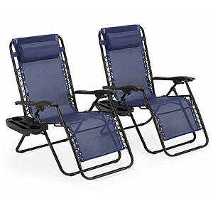 Alvantor 2-Pack Zero Gravity Lounge Chairs w/ Pillow & Cup Holder(Blue/Black) $54.99 + Free S&H at Walmart