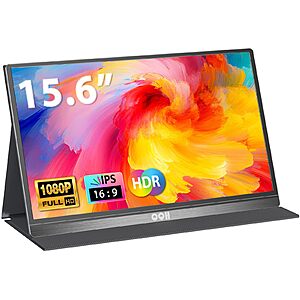 QQH Portable Monitor, 15.6" FHD IPS 1080P USB C Travel Monitor for Laptop $65.98
