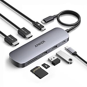 Anker Nano Laptop Docking Station Dual Monitor, 8-in-1 USB C Dock $30 + FS w/ Prime or orders $35+