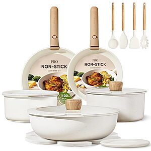 CAROTE 19pcs Pots and Pans Set Non Stick, Cookware Set Detachable Handle $49.99