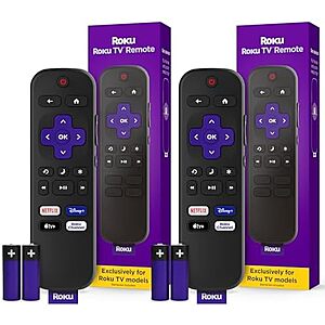 $12.99* | 2-Pk Roku TV Replacement Remote Control (Official Manufacturer Product) at Amazon