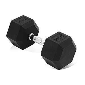 Flexwave Single Rubber Hex Dumbbell with Non-Slip Grip 35lb $30, 40lb $34, 45lb $39, 50lb $43 @ Walmart