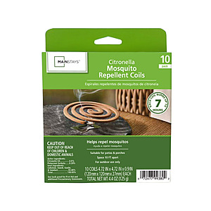 Mainstays 10-Pack Citronella Mosquito Repellent Coils $2.48 + Free Shipping w/ Walmart+ or on $35+