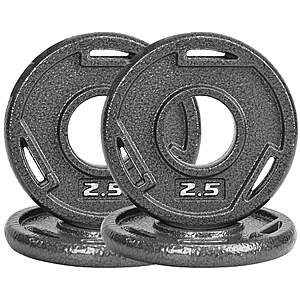 FlexWave Cast Iron Weight Plates, 2" Center Hole, 4x2.5lb Set with 3-Grip Handles, Gray Rust-Resistant Finish $8 @ Walmart