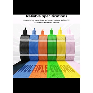 Creality PETG Filament Refill 1.75mm 1KG No-Spool For Bambu Lab Reusable Spools