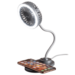 Veho UF2 3-in-1 Desktop Station with Wireless Charger, Fan & LED Light $10 + Free Shipping