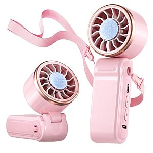 SWEETFULL 4000mAh Mini Portable Rechargeable Handheld Fan w/ Ice Cooling (Pink) $8.99 + Free Shipping w/ Prime or on $35+