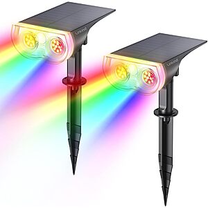 2-Count Linkind Starray RGB Solar LED Landscape Spotlights (9 Color Modes, Dusk-to-Dawn) $14.99 ($7.50 each) + Free Shipping w/ Prime or on $35+