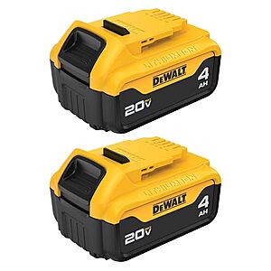 2-Pack DEWALT 20V MAX XR 4.0Ah Lithium-Ion Battery (DCB204-2) $97.00 + Free Shipping
