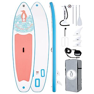 10'6" x 33" Tuxedo Sailor Inflatable Stand-Up Paddle Board w/ Paddle, Pump, Backpack & Accessories (Light Pink or Dark Blue Penguin) $84.99 + Free Shipping