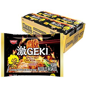 Nissin Geki Chili Infused Asian Noodles, Spicy Hot Chicken (Pack of 20) | Chili Infiused Asian Noodles~$8.86 With S&S @ Amazon