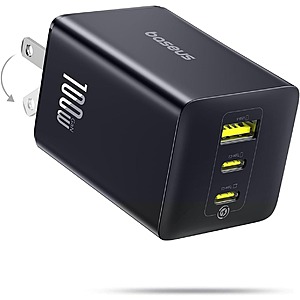 100W Baseus 3-Port USB-C GaN Wall Charger (2x USB-C & USB-A) $21.40 + Free Shipping