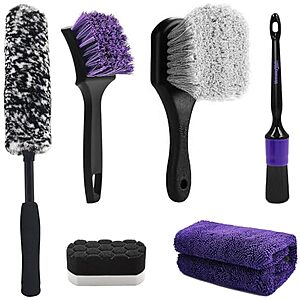 6-Piece YeewayVeh Car Wheel & Tire Detailing Brush Kit (Purple) $12.59 + Free Shipping w/ Prime or on $35+