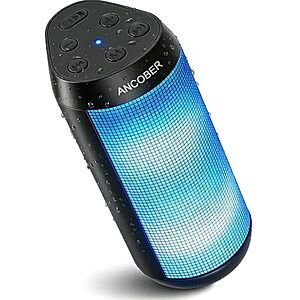 ANCOBER 20W Portable Bluetooth 5.3 Speaker w/ RGB Lights, 36H Playtime & IPX4 $13.59 + Free Shipping w/ Prime or on $35+