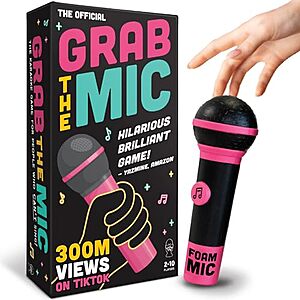 Lucky Egg Grab The Mic Karaoke Party Game w/ 120 Word Cards & Foam Microphone $14.99 + Free Shipping w/ Prime or on $35+