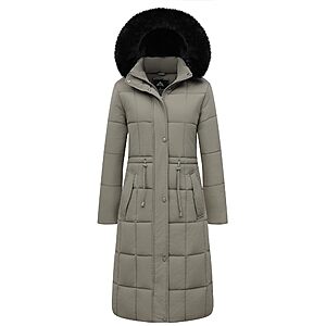 GOLDLADIES Women's Windproof Long Winter Jacket w/ Hood $17.99 + Free Shipping w/ Prime or on $35+