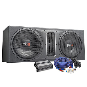 PowerBass PBM-PP212 Dual 12" Subwoofer Ported System w/ PBM-400.1 Amp & 8Ga Wiring Kit $279.20 + Free Shipping