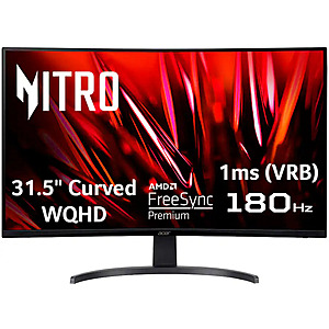 31.5" Acer Nitro Curved WQHD 180Hz 1ms FreeSync Monitor (Black, VA Panal) $199.99 + Free Shipping