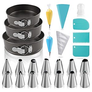 Yumatouch 122PCs Cake Pan Sets for Baking, 7/8/9 Inch Round Cake Pans, Nonstick Springform Cake Pans - $13.99