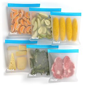 FORID Reusable Gallon Freezer Bags, 6 Pack Leakproof Extra Thick 1 Gallon Bags - $6.49