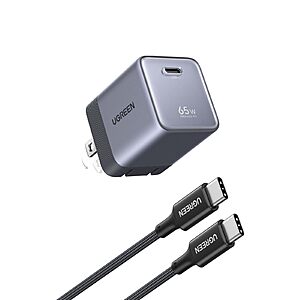 UGREEN Nexode Air 65W Charger Block with USB C Cable $21.48 & More + Free Shipping