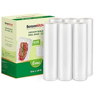 6-Count Bonsenkitchen 8" x 16' Vacuum Sealer Rolls $9.75 + Free Shipping w/ Prime or on $35+