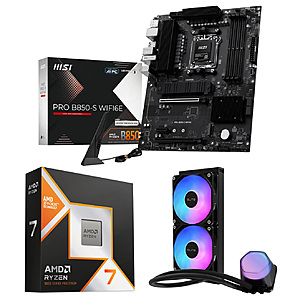 [Bundle] Ryzen 7 9800X3D CPU + MSI PRO B850-S WIFI6E MB + 240mm Cooler Master AIO $459 + $3 Shipping