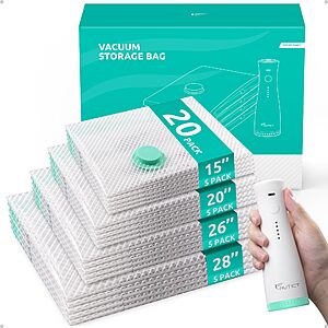 20-Pack NUTICT 4-Size Travel Vacuum Seal Bags w/ Electric Pump $12.01 + Free Shipping w/ Prime or on $35+