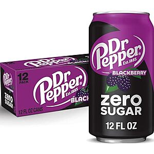 12-Pack 12-Oz Dr Pepper Blackberry Zero Sugar Soda: 3 for $14.75 w/ S&S + Free Shipping w/ Prime or $35+