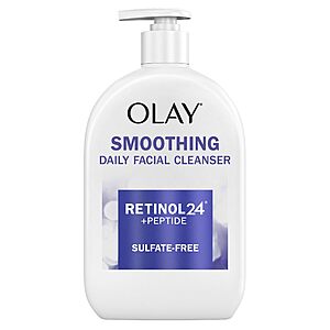 $9.87: 2-Count Olay Face Wash Daily Facial Cleanser with Retinol, Peptides and Glycerin, Sulfate Free Cream Cleanser, 16 Oz