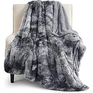 50"x60" Bedsure GentleSoft Fluffy Faux Fur Throw Blanket w/ Sherpa Fleece (Tie Dye Grey) $12.49 + Free Shipping w/ Prime or on $35+
