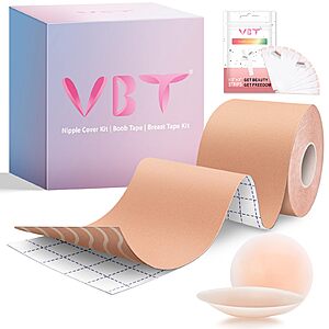 VBT Boob Tape - Breast Lift Tape, Body Tape for Breast Lift w 2 Pcs Silicone Breast $4.99