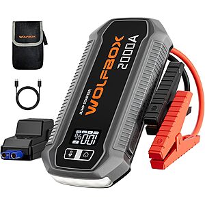 12000mAh WOLFBOX 2000A Jump Starter w/ 30W USB-C PD & USB-A QC 3.0 $27 + Free S/H $24