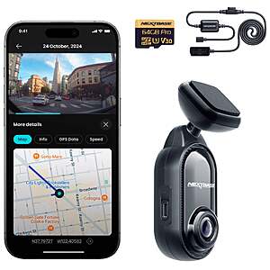 Nextbase Piqo 2K Dashcam with 64GB MicroSD Card and Piqo Quick Connect Cable $99.99 Free Shipping Costco.com
