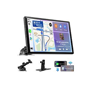 LAMTTO 11" Wireless CarPlay Screen with in-Cell Display and Dual-Band WiFi, GPS $82.49