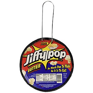 JIFFY POP! Butter Flavored Popcorn, Stovetop Popping Pan, 4.5 oz. $1.60 Prime Shipped with 20% off Q and S&S (ymmv)