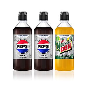 3-Pack 14.9-Ounce SodaStream Diet Pepsi & MTN Dew Variety Pack Drink Mix $11.61 w/ S&S + Free Shipping w/ Prime or on $35+