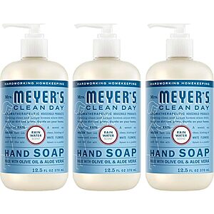 [SnS, AC] $8.93 | 3-Pack 12.5-Oz MRS. MEYER'S CLEAN DAY Hand Soap (Rain Water) at Amazon ($2.98 each)