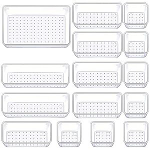 Prime Members: Manalete 15-Piece Clear Plastic Drawer Organizer Set w/ 4-Size Bins $4.00 + Free Shipping